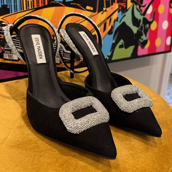 Stunning Steve Madden Vienna Formal Evening Shoes Size 9.5 Leather Upper - Picture 4 of 7